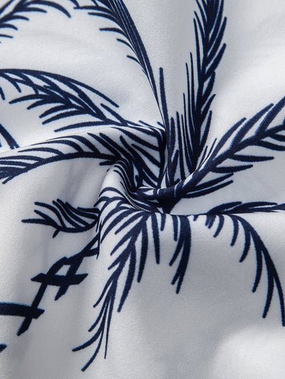 Island Sailing Print Button Up Shirt & Badeshorts
